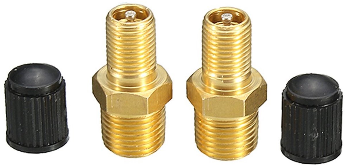 Allecto - Luchtcompressor - Tankvulklep - Messing - 1/8 Inch - Schrader Ventiel - Max 300 - Geschikt voor luchtcompressoren