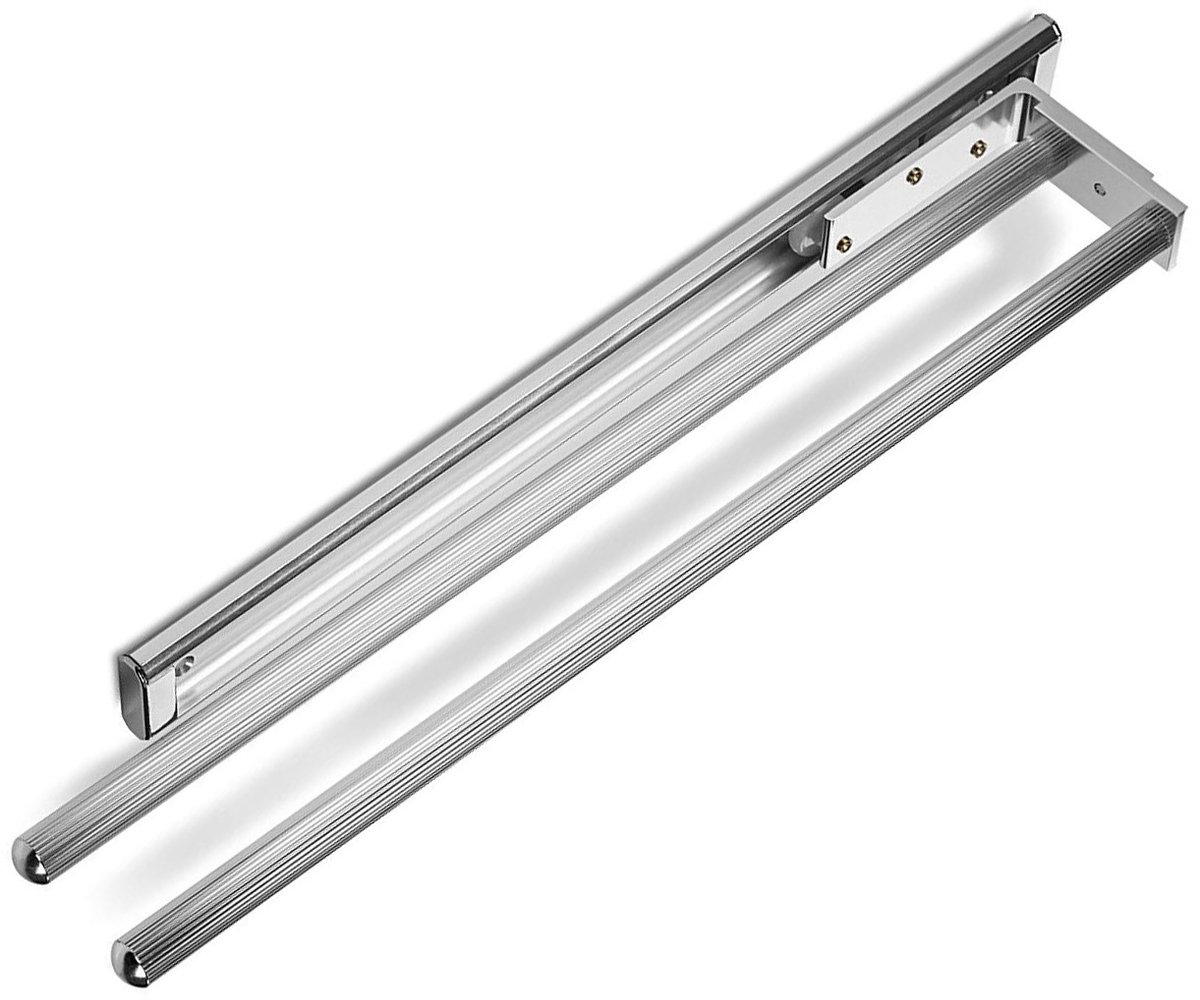 SOTECH 2 stuks draaibare Handdoekhouders TED 2-armig chroom gepolijst (aluminium, 450 - 730 mm, uitschuifbaar) telescopische uittrekbaar voor badkamer of keuken