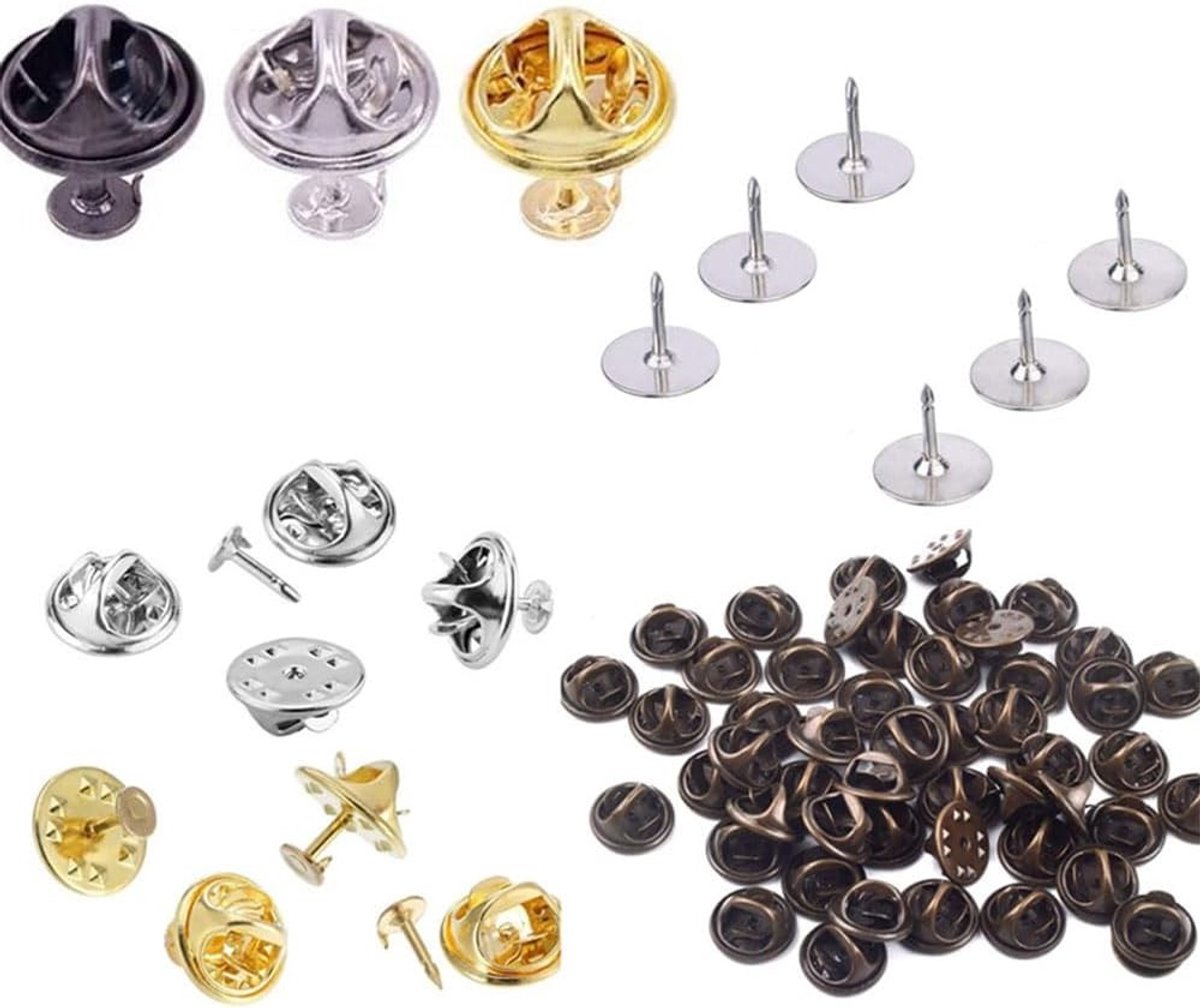 Butterfly Clutch Pin Keepers en Vervangende Metalen Pin Backs voor Broches en Creatief Werk - 50 Sets in Zilver en Koper