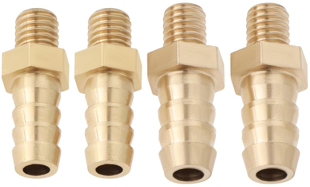 4 Stuks M5 Brass Barb Slangverbinder - Duurzaam en Lekvrij voor Tuin en Zwembad