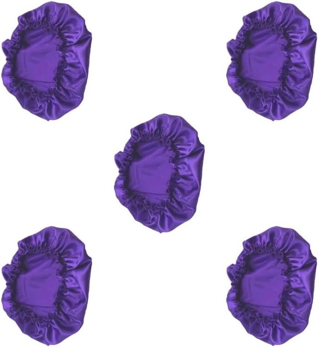 Satijnen Slaapmuts - Nachtmutsje Hoofdband - Haar Beschermen - Glad Ademend Materiaal - 5 stuks - Rood Paars
