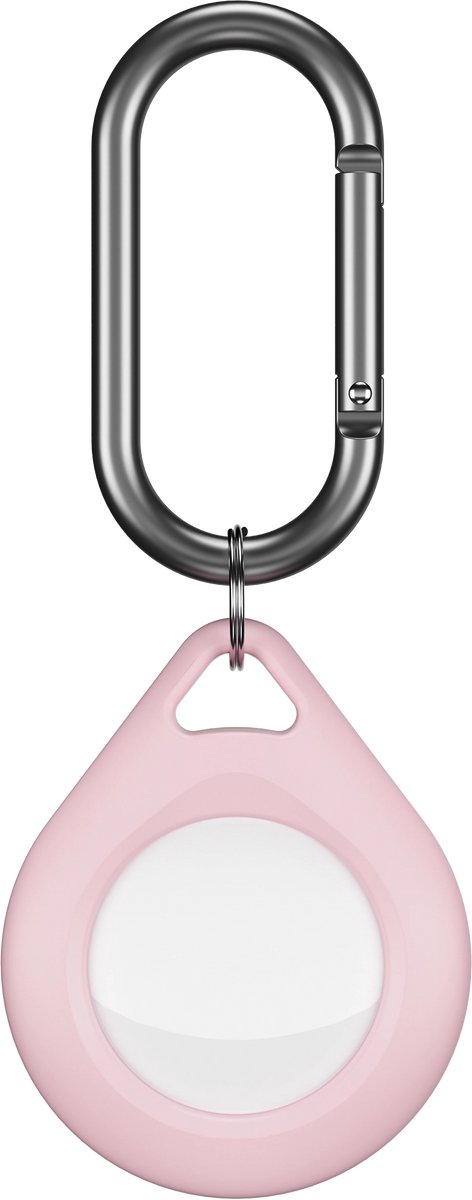 KeyBudz Secure Dock AirTag (2-pack) – Specifiek Ontworpen voor Apple AirTag – Passieve Geluidsisolatie – Veelzijdige Bevestiging met Haakje - Roze