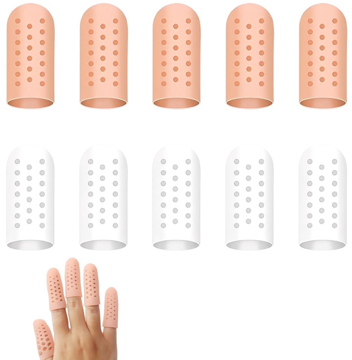 10 stuks gel vingerbescherming met ventilatiegaten voor optimale bescherming van vingertoppen