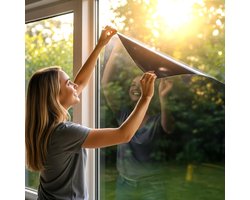 Zonwerende HR+ HR++ HR+++ Raamfolie 120x300cm – Premium Isolerend & Zelfklevend – UV Protectie – Warmtewerend voor Dubbel Glas – Zwart Tint 39%