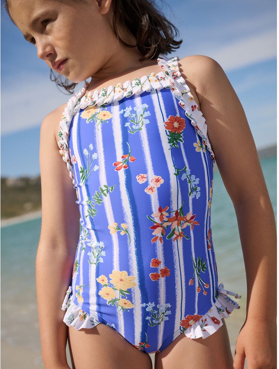 Next - Meisjes - Badpak met ruches - Blauw