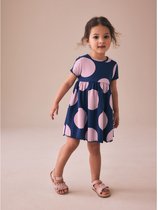 Next - Meisjes - Geribbelde jurk met korte mouwen - Blauw