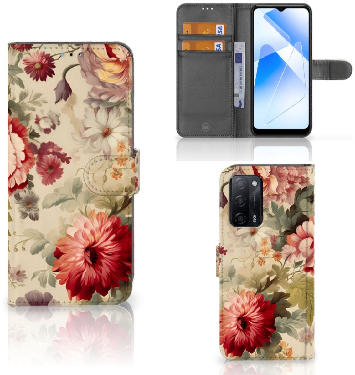 Hoesje voor OPPO A16/A16s/A54s Bloemen