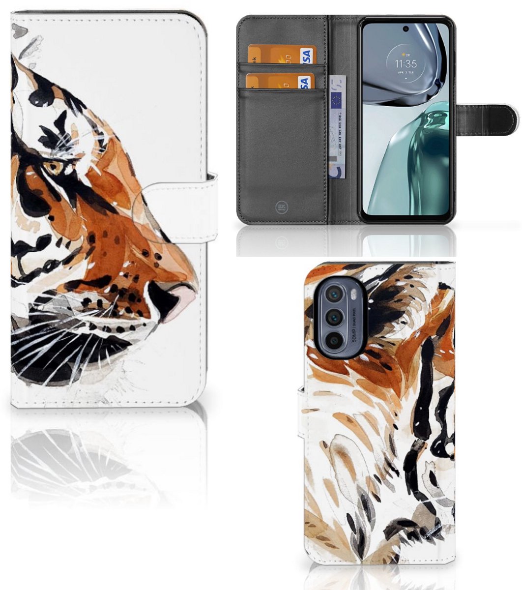 Hoesje Motorola Moto G62 5G Watercolor Tiger