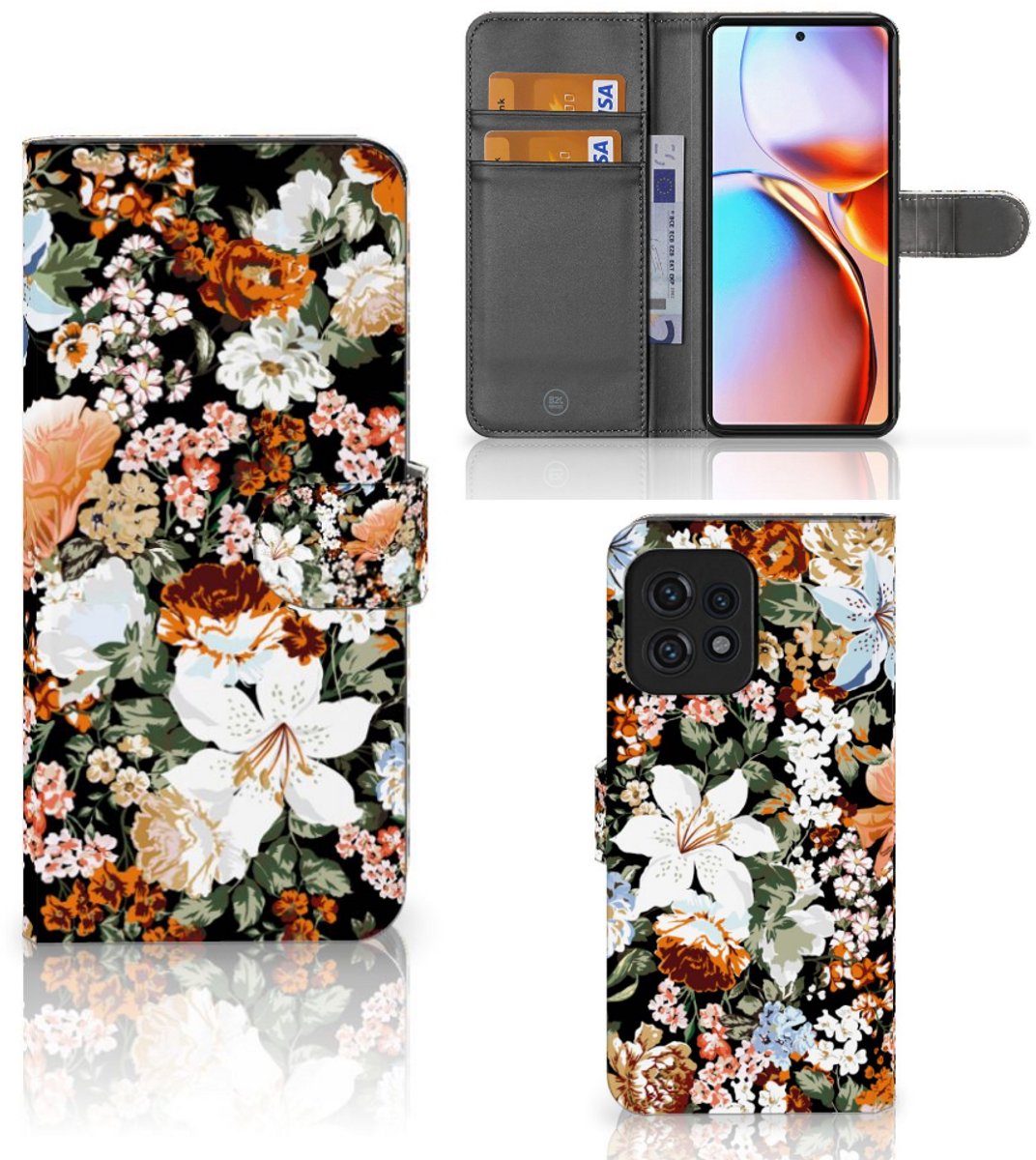 Hoesje voor Motorola Edge 40 Pro Dark Flowers