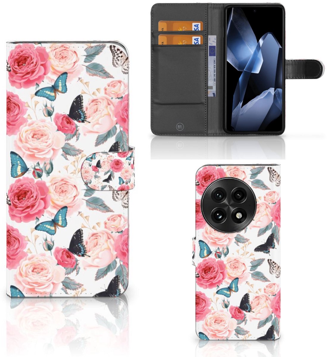 OnePlus 13 Hoesje Butterfly Roses