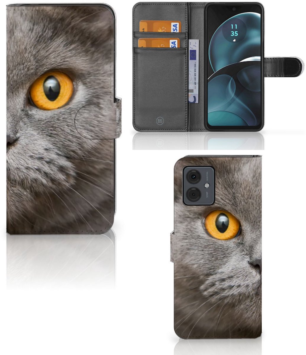 Telefoonhoesje met Pasjes Motorola Moto G14 Britse Korthaar