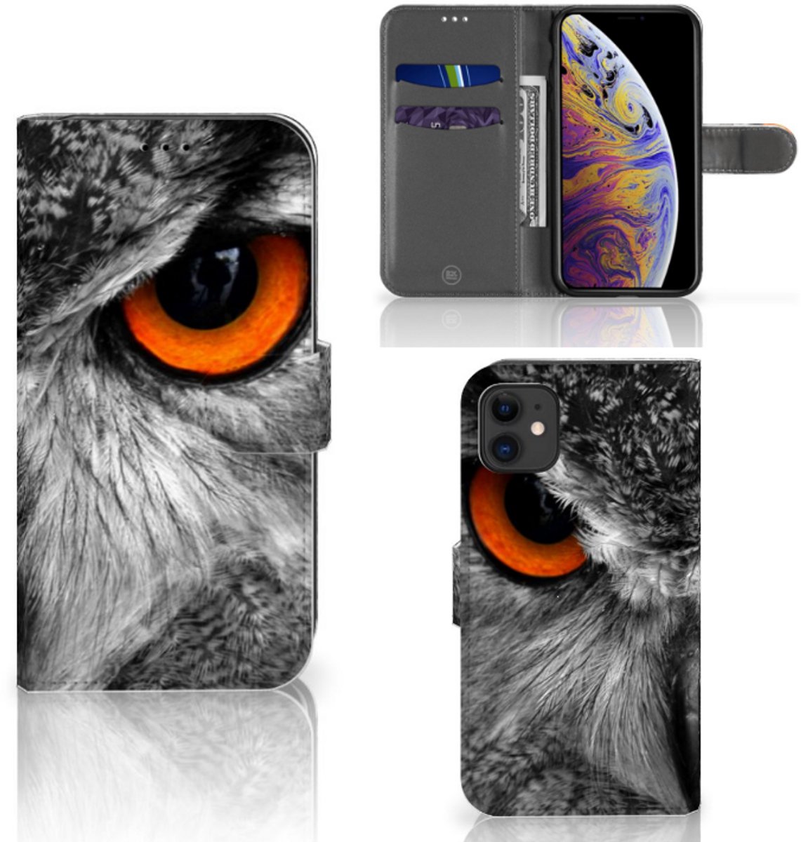 Apple iPhone 11 Telefoonhoesje met Pasjes Uil