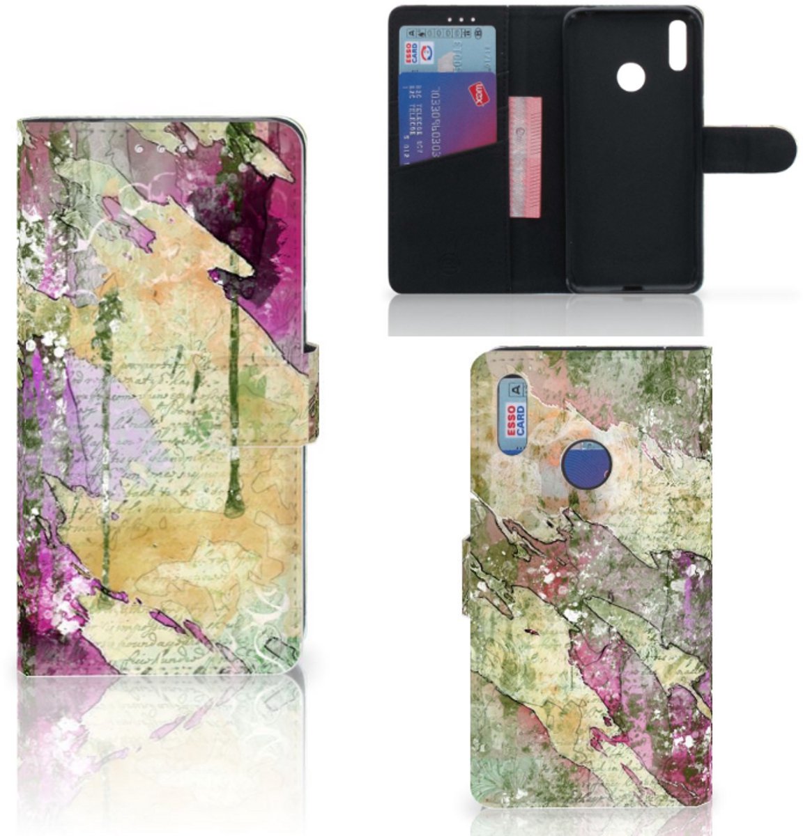Book Case voor Hoesje Huawei Y7 (2019) Letter Painting