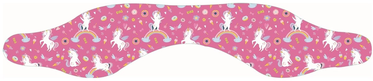 Aventrix Zwem Hoofdband Kind – Oorbeschermer Zwemmen – Neopreen – Voorkomt Water in Oren – Comfortabel & Verstelbaar – 3 t/m 10 Jaar (49-56 cm) - Roze Unicorn