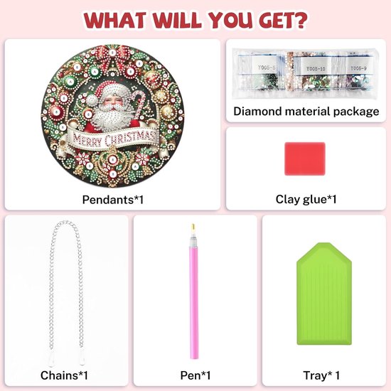Keerst Kerst Diamant Schilderij Hanger, 5D Raamdecoratie voor Volwassenen en ...
