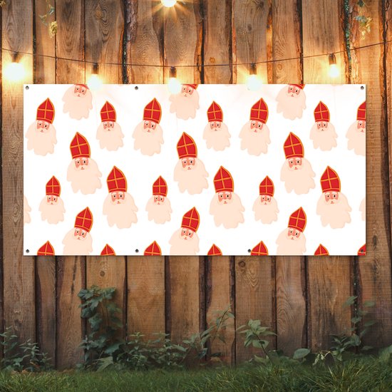 Affiche de clôture Sint - Sinterklaas - Sinterklaas Décoration - Enfants - Garçons - Filles - Enfant - 200x100 cm - Toile de jardin