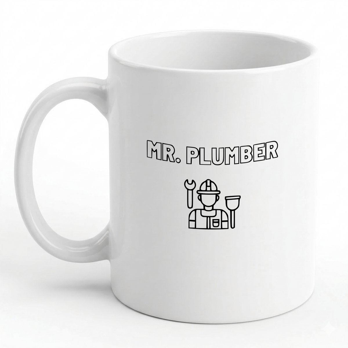 Hacebo® - Loodgieter MR. plumber koffiebeker wit - Loodgieter - Familie vrienden collega - thee mok - koffie beker - Cadeau - koffiemok - 350 ML inhoud