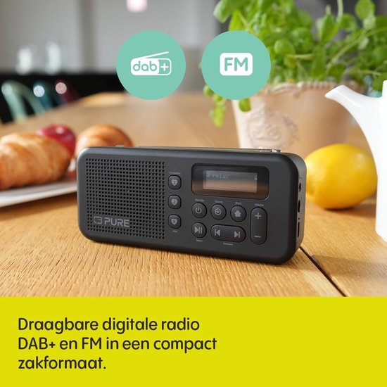 Draagbare DAB+ Radio - Zakradio Bluetooth - Muziek Streamen - 16 Uur Accu - Compact Formaat - Zwart — afbeelding 4