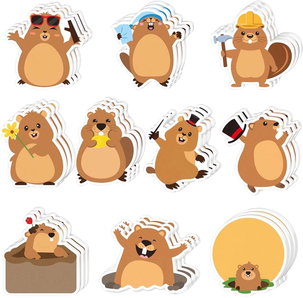 ONF3 - Sticky Notes Set - Zelfklevende Notitieblokken - 10 Stijlen - Perfect Voor Kinderen - Cadeau Idee - Verjaardagen en Studenten - Leuke Gro...