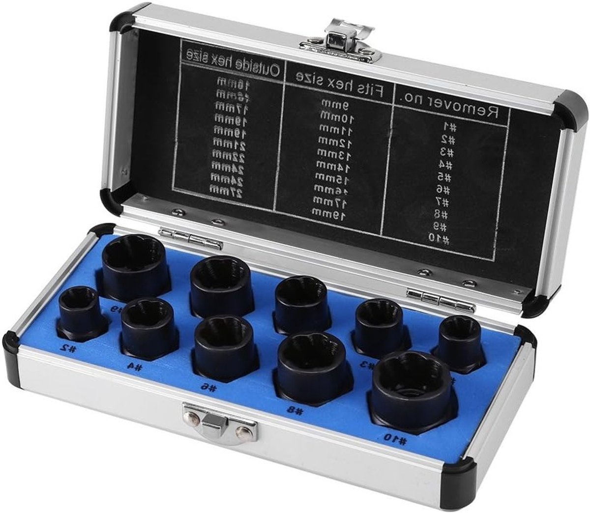 Set van 10 Stuks Schroefverwijderaars voor Beschadigde Bouten en Moeren - Professionele Draadextractor Toolkit