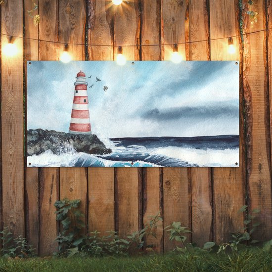 Décoration murale' extérieur Phare - Mer - Golf - 160x80 cm