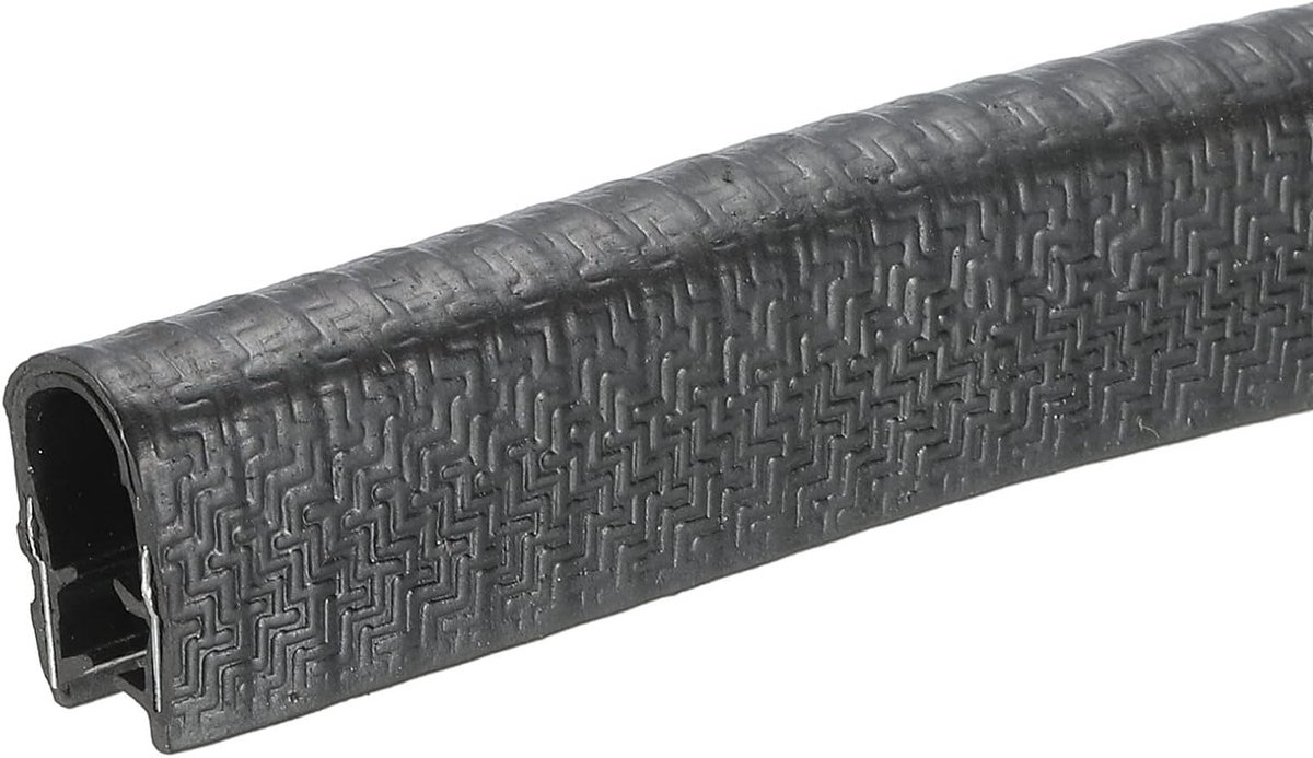 Zwarte U-vormige rubberen randafwerking 19x12mm 3m - Flexibele randbeschermer voor deuren, meubels en auto’s met stalen clips