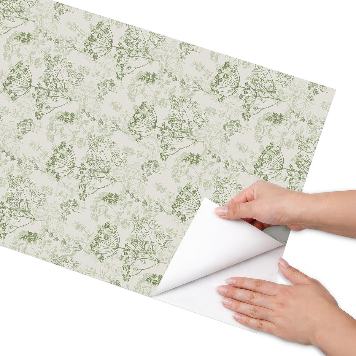 Coloray Meubel Wrap Folie - Groente Meubelfolie - 50x100 cm - Decoratiefolie Zelfklevend Botanisch werk - Meubelfolie Zelfklevend - Scandinavisch Meubelfolie - Wrapfolie Keuken - Wanddecoratie - Bloemen en planten