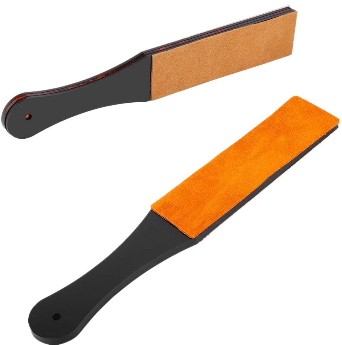 Allecto - Leer Slijpsteen - Dubbele Afmeting - Polijstgereedschap - Zwart - Razor Sharpener - Ideaal voor Hobbymatige en Professionele Slijpbeurten...