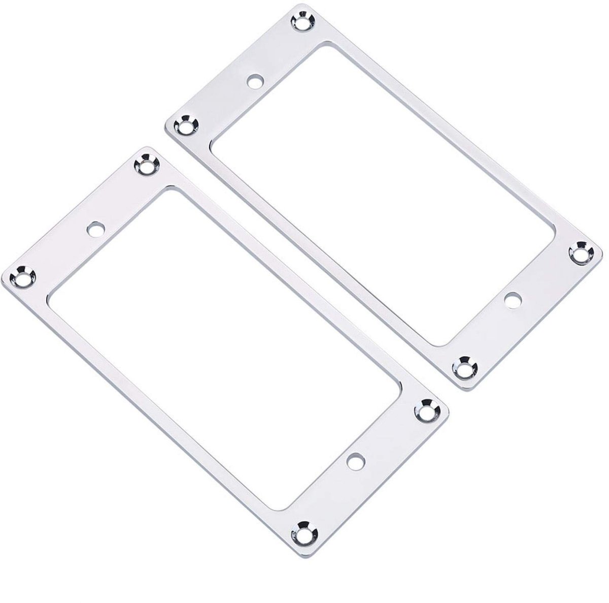 Allecto - Pickup montagering - Gouden metalen pickup ringen - Plat en duurzaam - Zilver - Geschikt voor elektrische gitaren - 2-delig - 92 x 46 mm