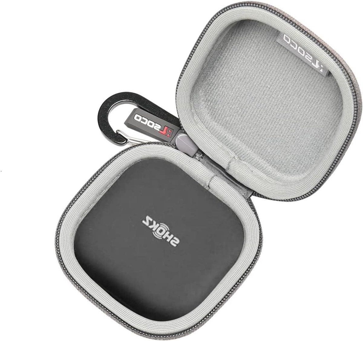 Beschermende Hoes voor Open-Ear Hoofdtelefoons | Waterdichte, Schokbestendige en Stofdichte Case met Carabiner voor OpenFit 2+/2/Air - Grijs