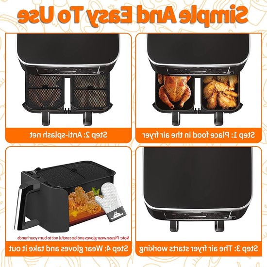 Siliconen Splash Guard voor Airfryer en Heißluftfritteuse, Set van 2, Bescherming tegen Spatten en Vlekken — afbeelding 3