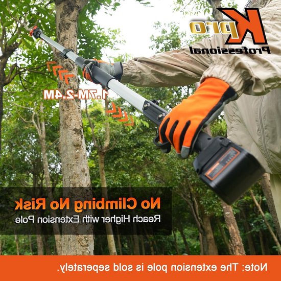 Lichtgewicht Accu Snoeischaar voor Tuin met 35 mm Snijdikte, Professionele Telescopische Handgreep en 21 V 4000 mAh Accu voor Bomen en Heggen — afbeelding 4