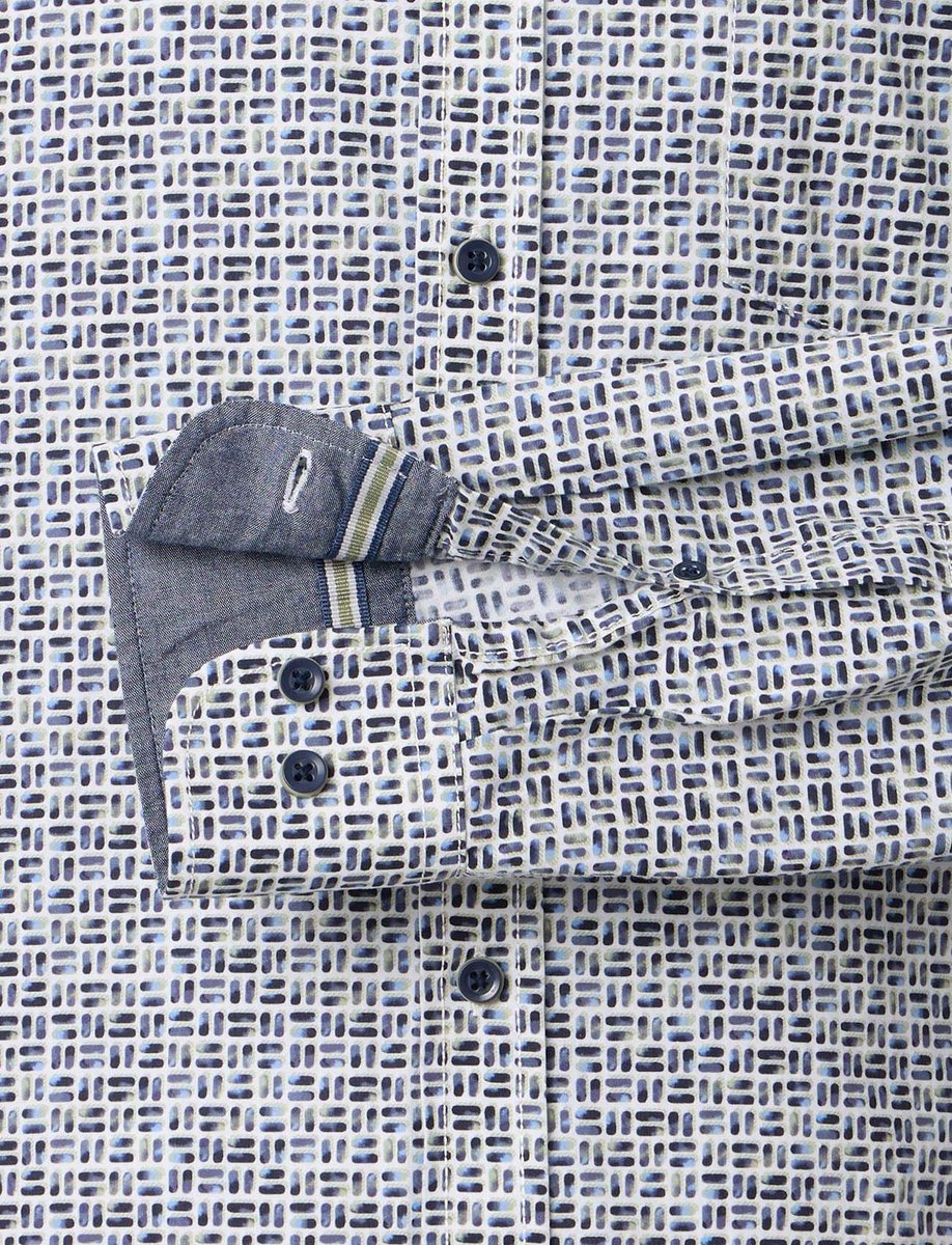 Casamoda Casual hemd lange mouw Groen Kent Casual Fit 454482400/300