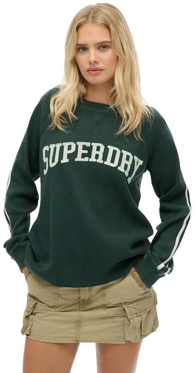Superdry Athletic Essentials top met lange mouwen en print Dames Lange mouwen shirts Groen