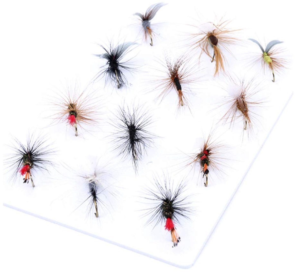 Allecto - Vliegvissen Assortiment - 12 Stuks Droog/Nymphe/Streamer - Perfect voor Forel - Effectieve Vliegen - Geschikt voor Diverse Wateren
