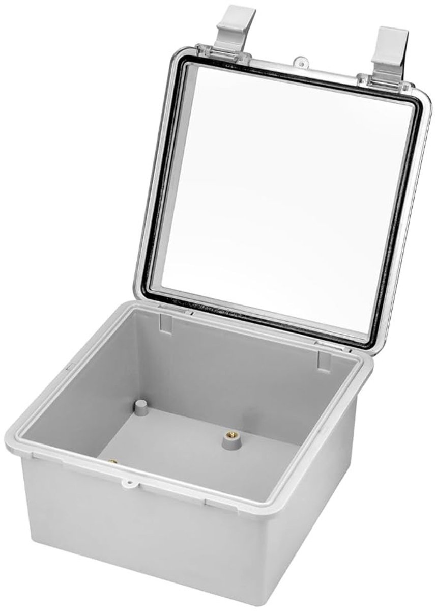 Distributiedoos 150 x 150 x 90 mm met transparante deksel, IP65 waterdicht, voor binnen en buiten gebruik, elektrische aansluitdoos voor veilige verbindingen