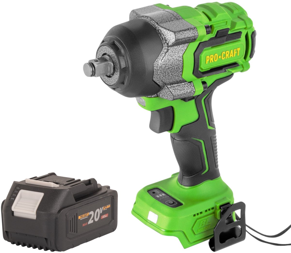 Procraft PWA36bb accu-slagmoersleutel 20 V 850 Nm 1/2" borstelloos + 1x accu 4,0 Ah - zonder oplader