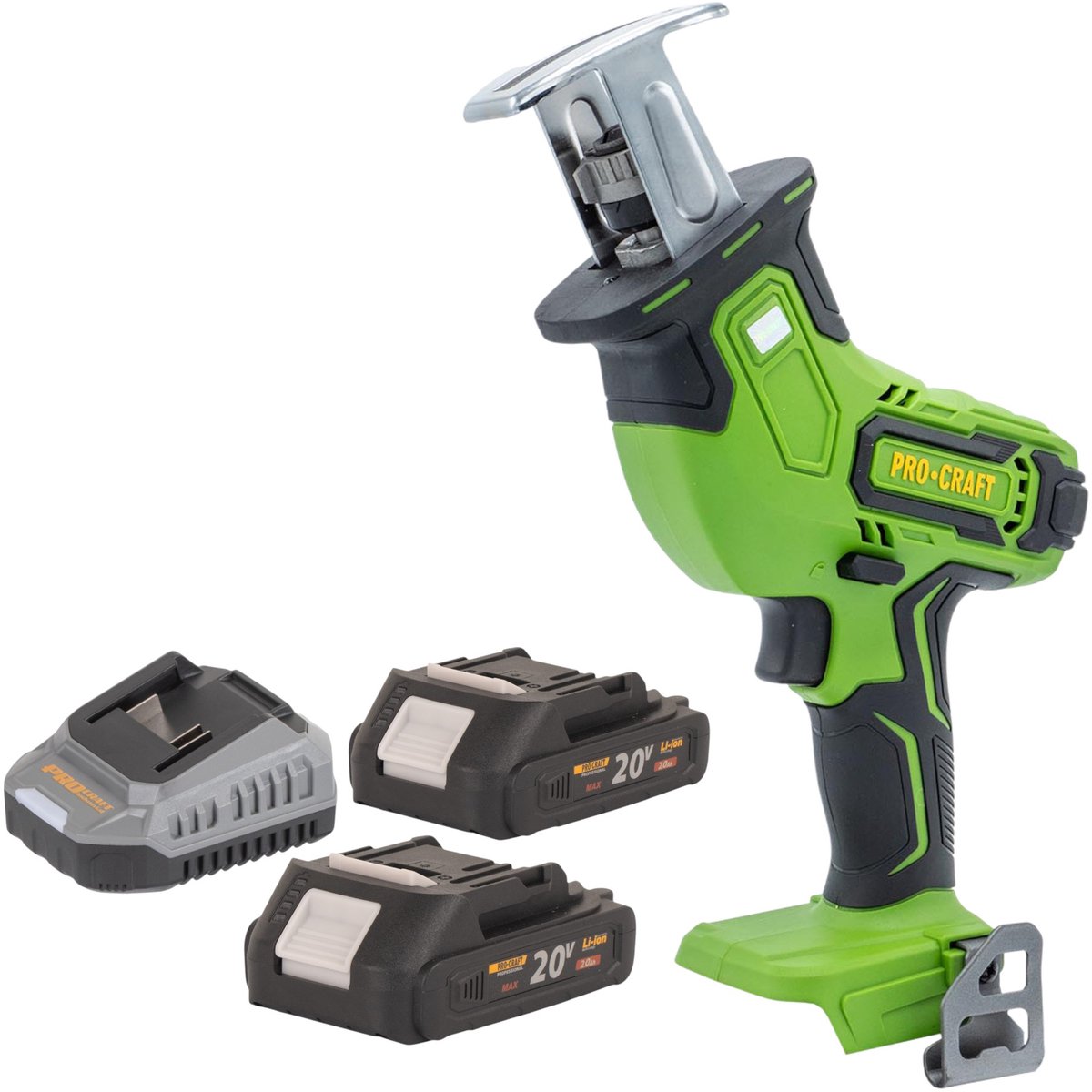 Procraft PSS30bb accu-reciprozaag 20 V borstelloos + 2x accu 2,0 Ah + oplader