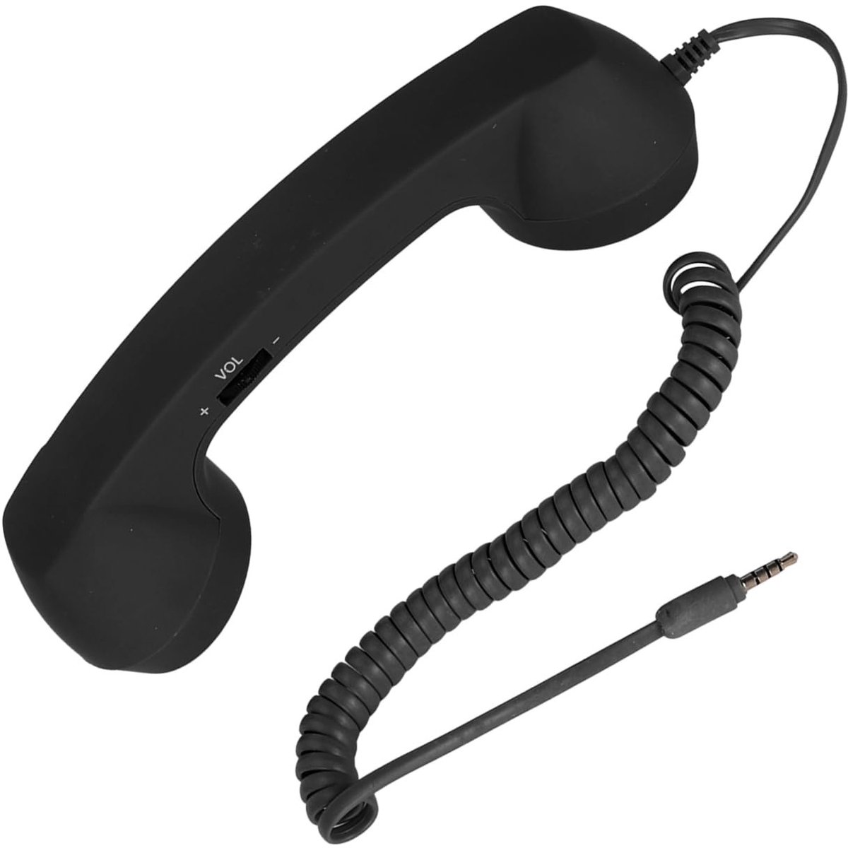 Retro 3.5mm Telefoon Hoorn - Stralingsbestendige Mobiele Ontvanger met USB C - Vintage Smartphonetelefoon Hoorn (Zwart)
