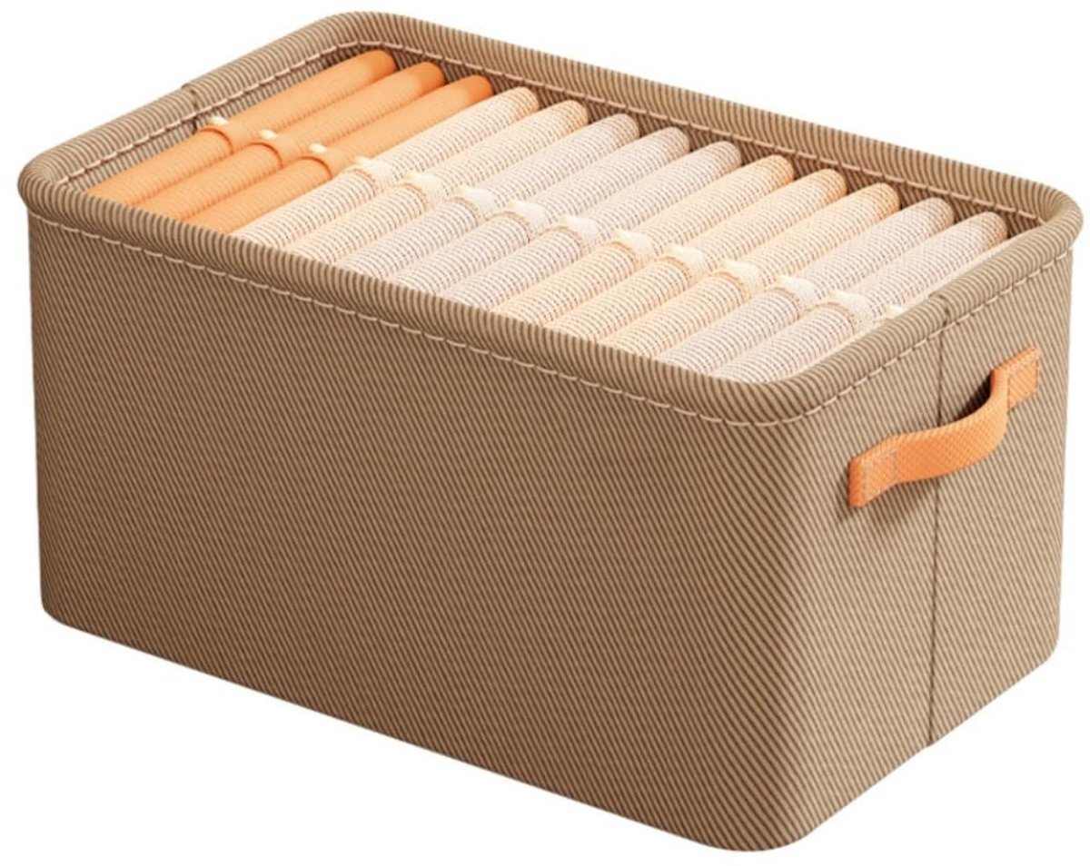 Allecto - Opbergmand - Vouwbare Opbergdoos - Ruimtebesparend - Khaki - Geschikt voor Kleding en Speelgoed - Handig voor Organisatie - Ideaal voor T...