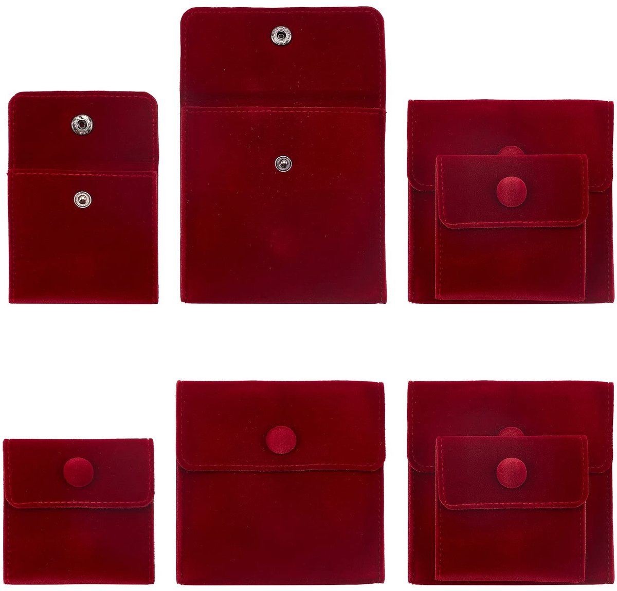 Allecto - Fluwelen Doek Tas - Sieradenopslag - Donkerrood - Gift Pouches - Perfect voor Armbanden en Hoofdtelefoons - Stijlvol en Functioneel