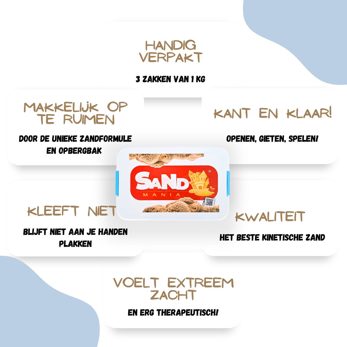 Sand Mania® kinetisch zand - 3 KG - inclusief Speel- & Opbergbak - Beige / Naturel - Sensorisch Speelzand voor Kinderen — afbeelding 5