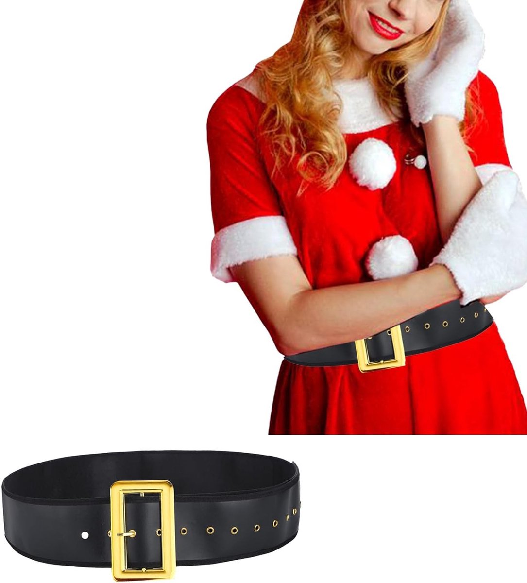 Zwarte Piratenriem voor Kerstmis, Santa Riem voor Cosplay en Feestkostuum, One Size, Unisex
