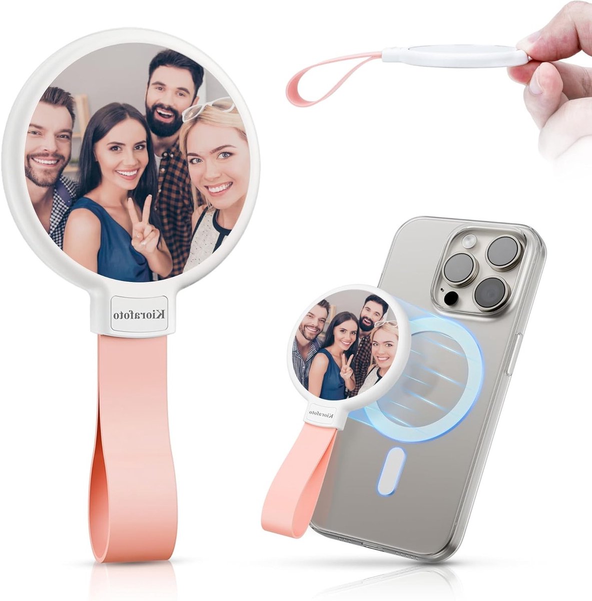 Magnetische Telefoon Spiegel in Roze - Handige Accessoire voor Zelfies, Make-up en Fotografie