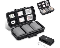 Waterdichte Batterijopslagdoos voor 3 NPW235/EN-EL15/DMW-BLF19/BLX-1 en 8 AA, Inclusief Multi SD Kaart Houder voor 6 SD en 5 CFA