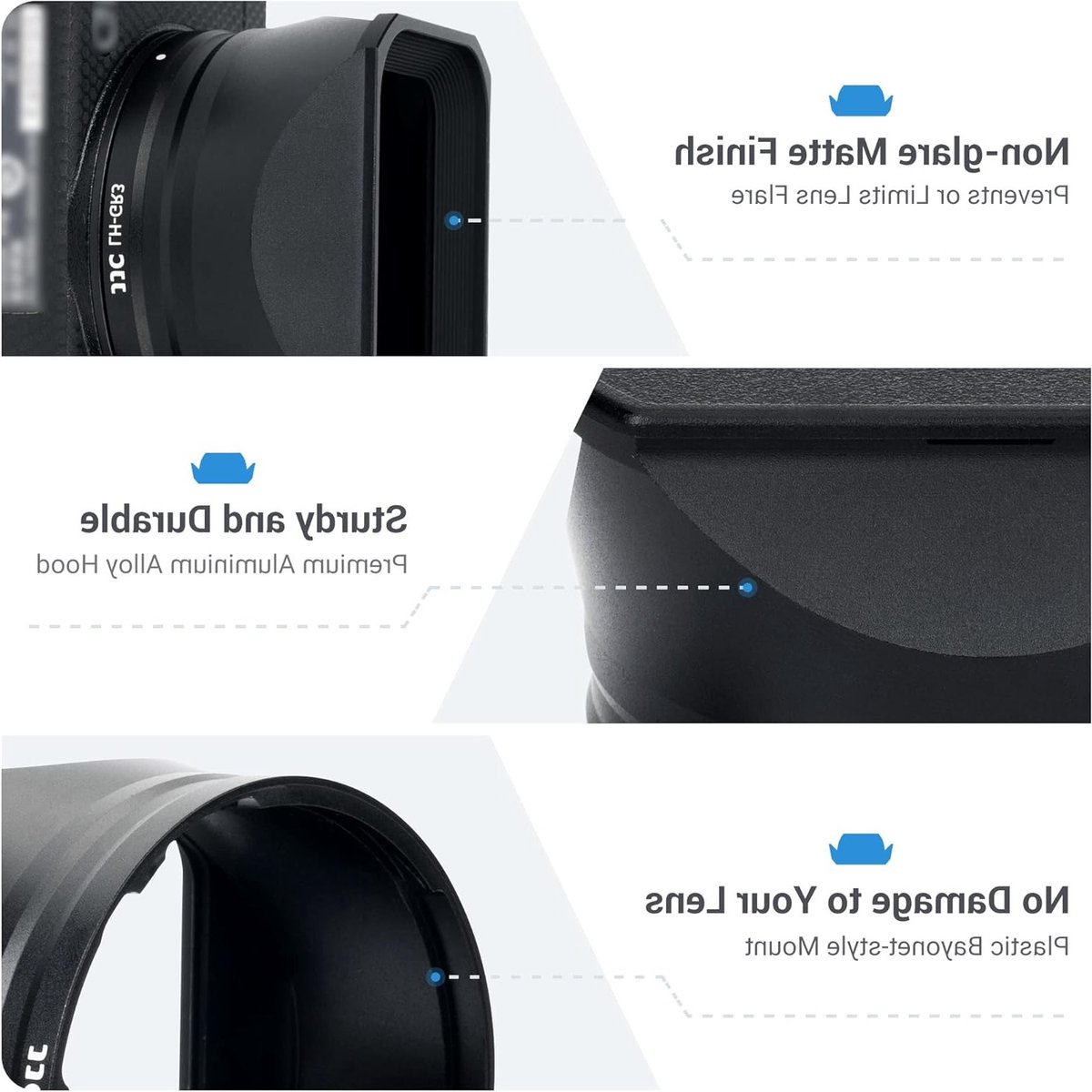 Metaal Lens Hood met Beschermhoes voor Ricoh GR III - Accessoires voor Digitale Camera's, Verbeterde Beeldkwaliteit, Vermindering van Lensflare