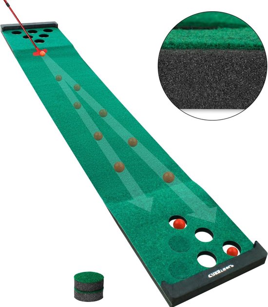 Golf Putting Mat voor Thuis - Perfect voor Oefenen met 2 Putter en 6 Golfballen, Ideaal voor Beginners en Gevorderden van GOLF — afbeelding 2