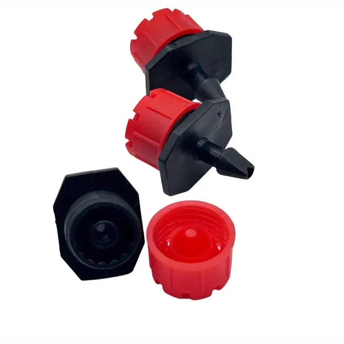 20 stuks 1/4 inch verstelbare irrigatiedruppelaars, sproeiers met anti-verstoppingsfunctie, rode tuinbenodigdheden