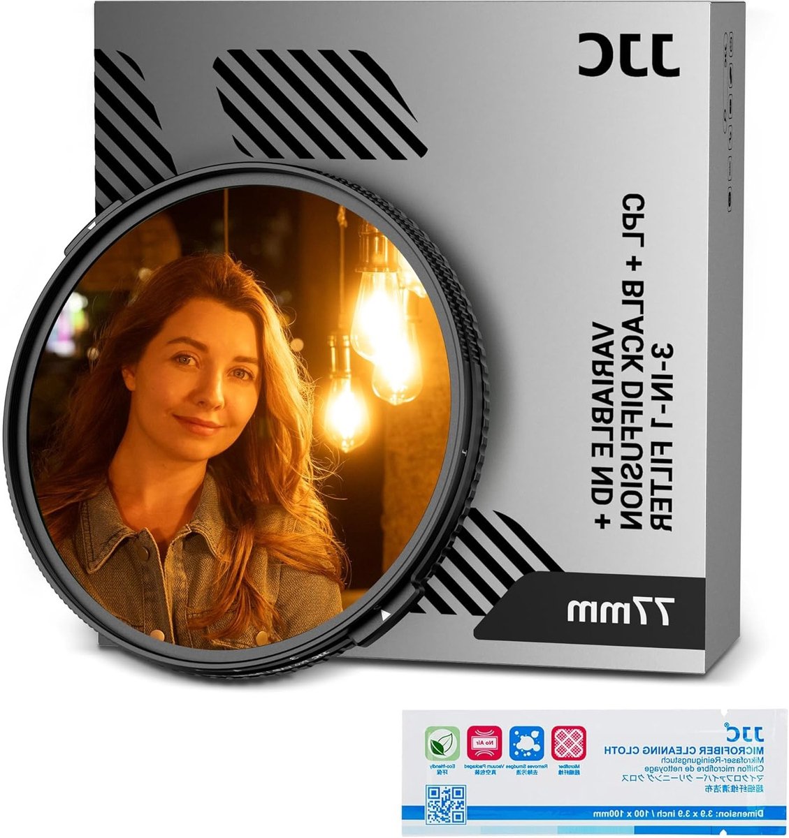 3-in-1 ND, CPL en Black Diffusion Mist Effect 1/4 Filter - Variabele ND4-32 (Stop 1-5) voor Creatieve Fotografie en Video met 28-laags Coating