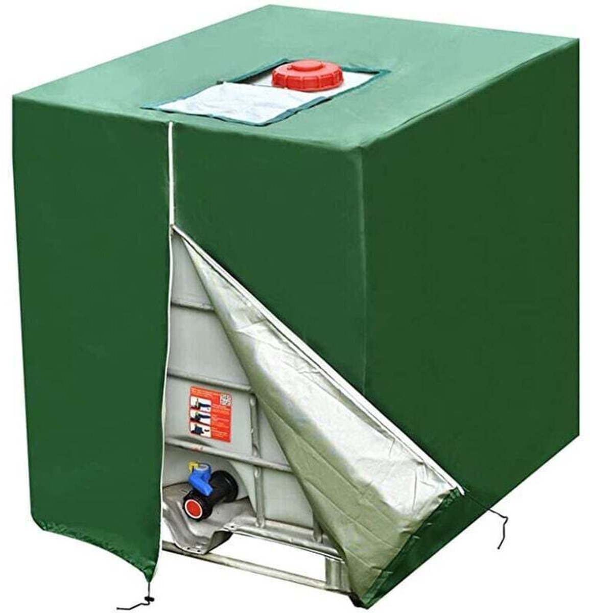 1000L dekzeil geschikt geschikt voor IBC-containers, 1 stuk 420D tankhoes, UV-beschermende en stofwerende IBC-containerhoes, dekzeil met ritssluiting geschikt geschikt voor IBC-containers (116 x 100 x 120 cm).